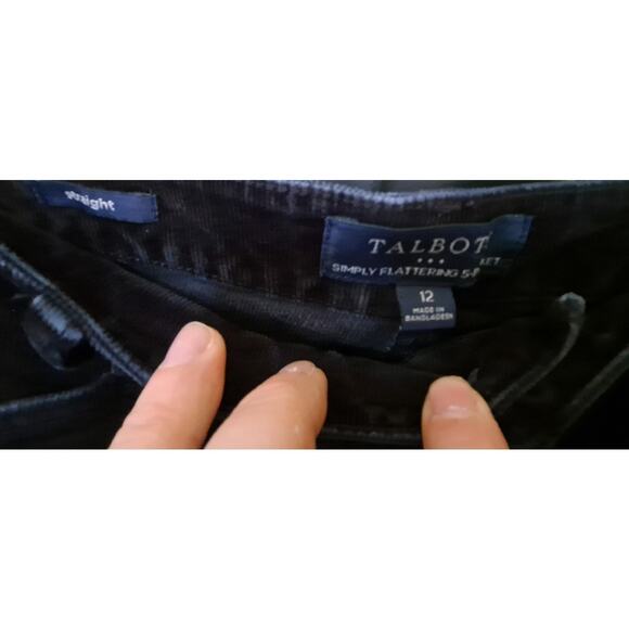 Talbots Simply Flattering 5 Pocket Black Corduroy Straight Leg Pants SIze 12 - Picture 3 of 5
